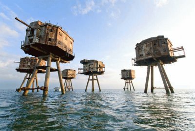 Fuertes marinos Arenas Rojas. Sealand. Reino Unido