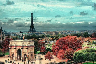 ARCO DEL TRIUNFO CON TORRE EIFEL