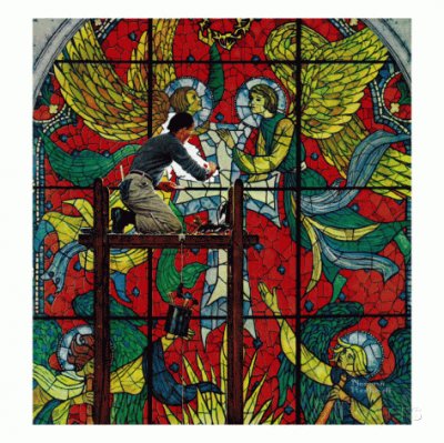  "Repairing Stained Glass  "- April 16, 1960 jigsaw puzzle