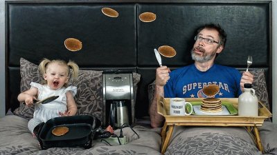 Making Breakfast in Bed for Daddy