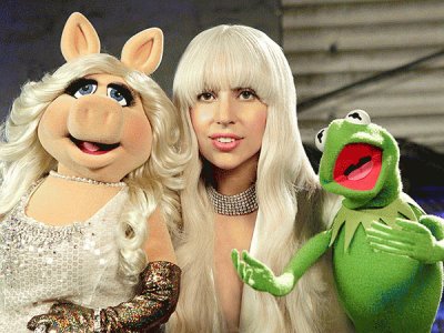 פאזל של Lady Gaga, Kermit and Miss Piggy