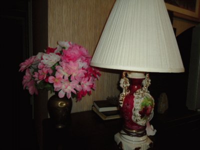 Gingerjar lamp with flowers