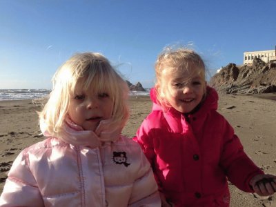 The girls on the beach
