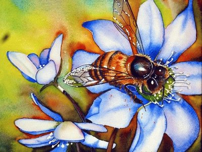 Purple Flower with Honeybee jigsaw puzzle