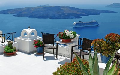 Santorini - paisaje vacacional jigsaw puzzle