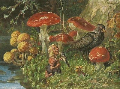 gnome with mushrooms