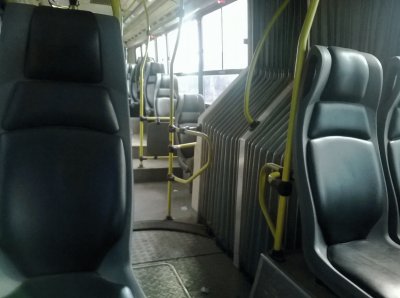 Inside the long bus