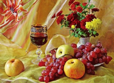 frutas e vinho