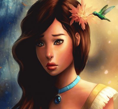 Dibujo de mujer al estilo Pocahontas jigsaw puzzle