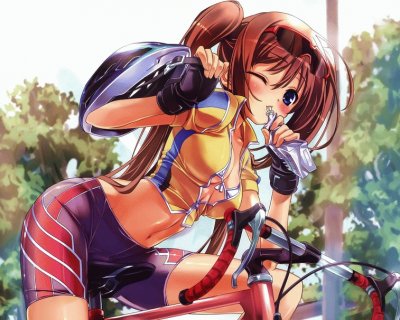 Chica animÃ© ciclista jigsaw puzzle