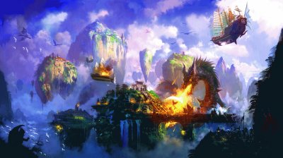 פאזל של Paisaje con dragÃ³n