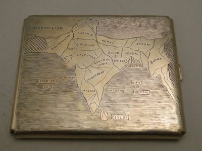 Map of India Sterling Silver Cigarette Case