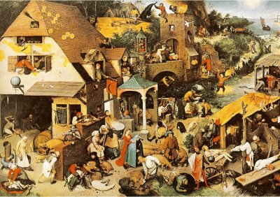 פאזל של Les Proverbes Flamands de Pierre Bruegel - 1526-1569