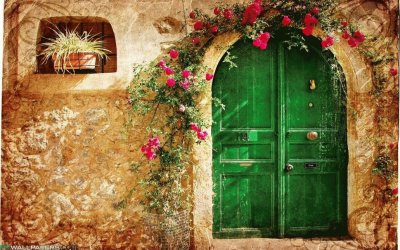 Green door jigsaw puzzle