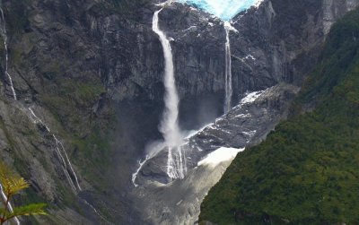 waterfalls in chilean national park in patagonia
