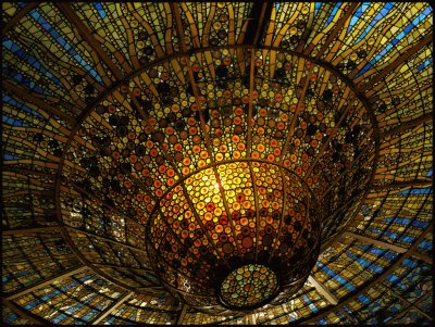 Stained glass skylight, Palau de la MÃºsica Catalan jigsaw puzzle