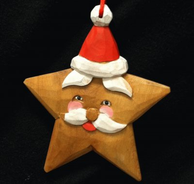 Wooden Santa ornament