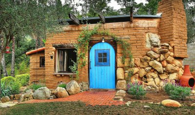 blue door