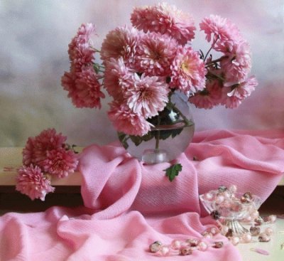 Pink Pearls and Dahlias jigsaw puzzle