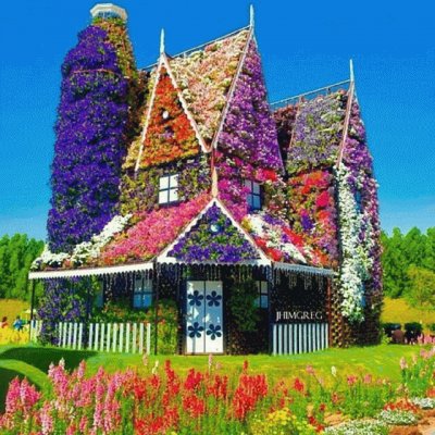 פאזל של Amazing Flowery House in Miracle Garden-Dubai