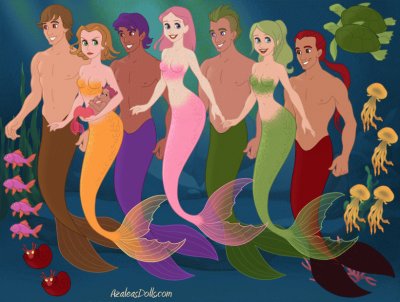 The Gang Of 7, with Cera   's baby sister Tricia, as merpeople. jigsaw puzzle