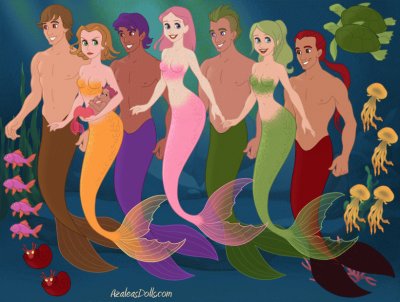 פאזל של The Gang Of 7, with Cera   's baby sister Tricia, as merpeople.