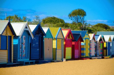 פאזל של Bathing Boxes at Brighton Beach