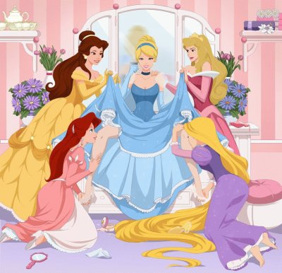פאזל של Belle Ariel Cinderella Aurora Rapunzel