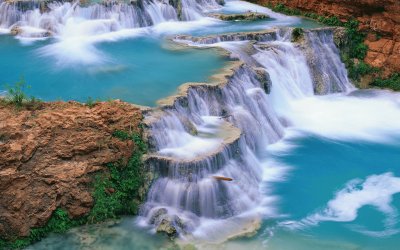 Cascadas de agua azÃºl Chiapas MÃ©xico jigsaw puzzle