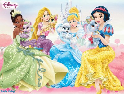 פאזל של Tiana Rapunzel Cinderella SnowWhite