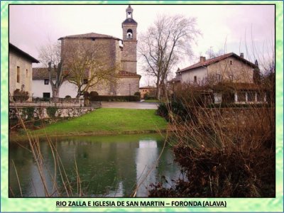 RIO ZALLA E IGLESIA DE SAN MARTIN -FORONDA (ALAVA) jigsaw puzzle