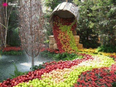 cascada de frutas
