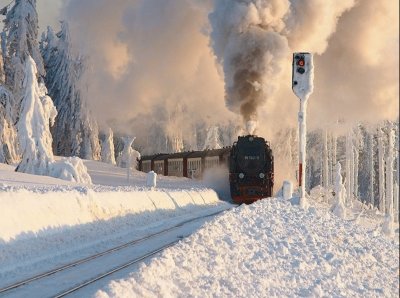 פאזל של winter train