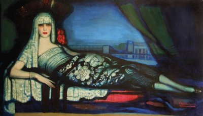 Frederico Beltran Masses Lady with a Spanish Shawl jigsaw puzzle