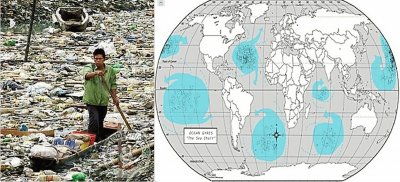 islas de basura en el oceano