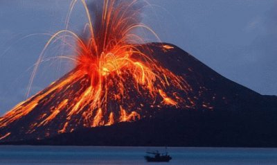 View of Volcano from the water