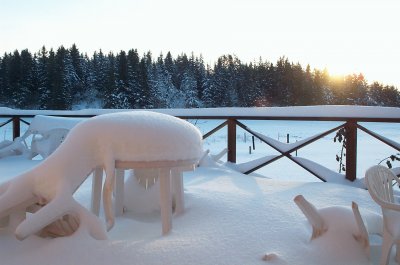 Wintery veranda Sweden