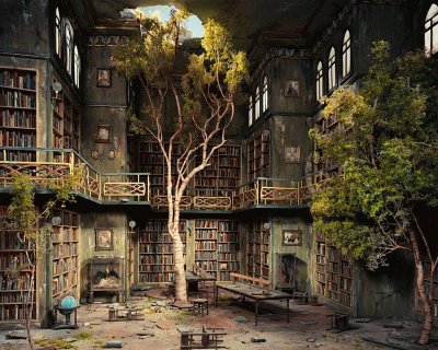 library, tree jigsaw puzzle