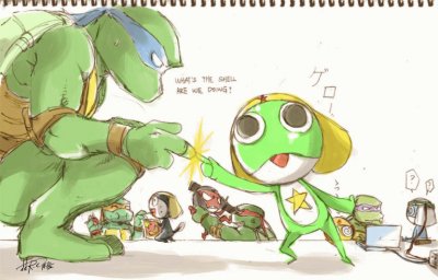 פאזל של keroro gunso feat teenage turtles