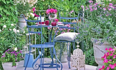 terraza de flores