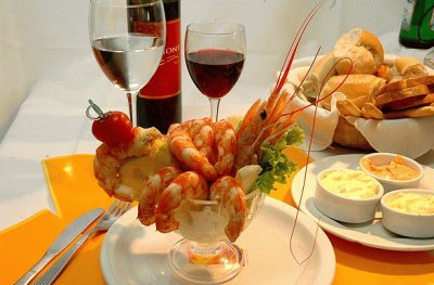 copa de langostinos