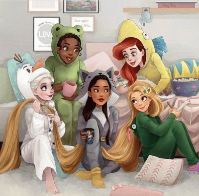 Elsa Tiana Pocahontas Ariel Rapunzel