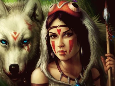 Mujer y Lobo