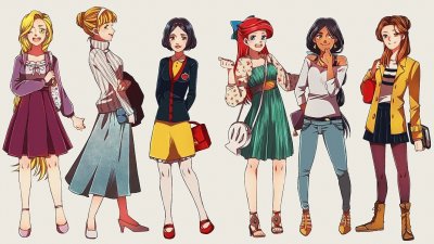 Rapunzel Cinderella SnowWhite Ariel Jasmine Belle