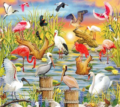 Arte Digital,Aves Acuaticas jigsaw puzzle