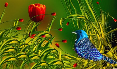 PÃ¡jaro y Flores