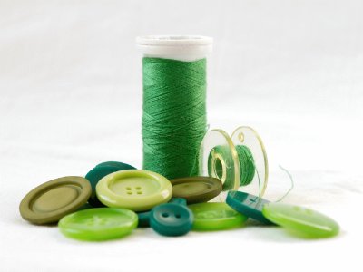פאזל של Botones de Costura- Material,Verde.
