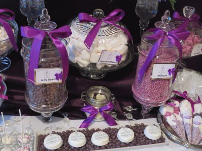 Candy Buffet Table with Pretty Ribbons