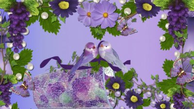 Dancing Love Birds and Butterflies jigsaw puzzle