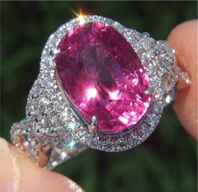 Natural Pink Tourmaline Diamond Ring jigsaw puzzle